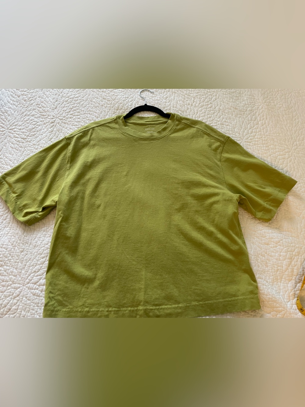 Women’s Everlane Chartreuse Green Boxy Ovesized Slouchy Crewneck T-Shirt Small